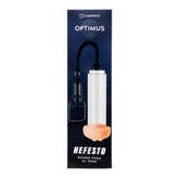 Black and red manual penis pump named Hefesto for improved performance and erections